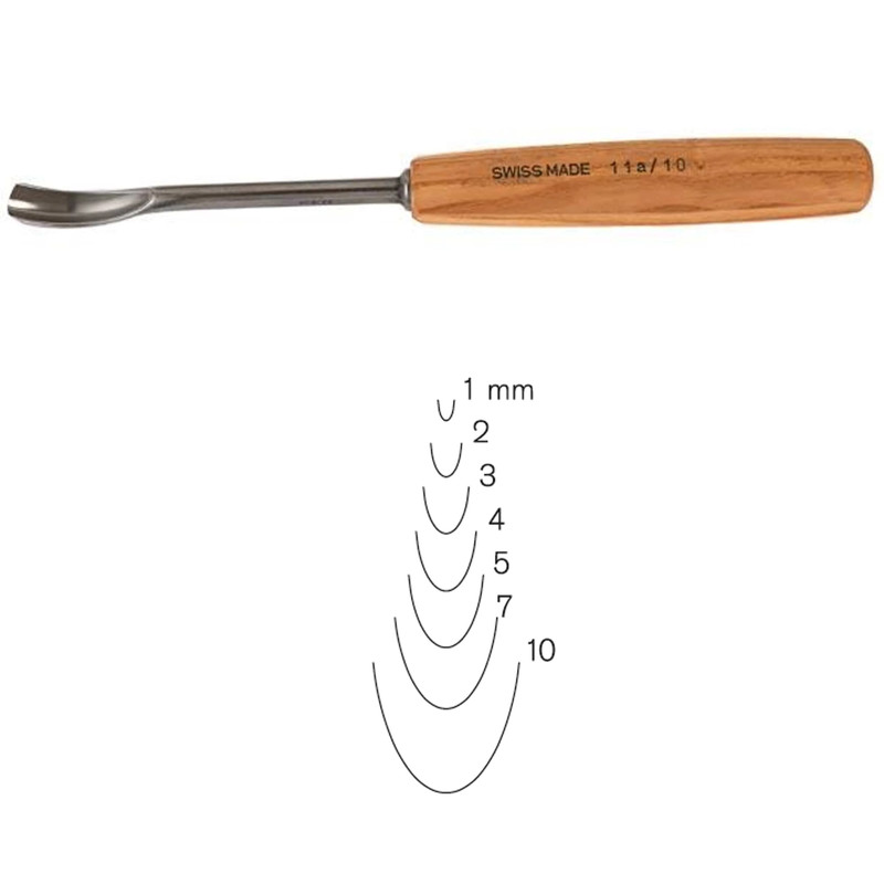 Spoon Gouge - Types:Full Size - Sweep:Number 11 - Size:10 mm